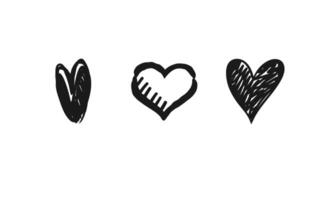 hart vormig krabbels. hand- getrokken vector harten. Valentijnsdag dag illustratie symbolen.