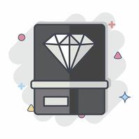 icoon diamant 2. verwant naar ring symbool. grappig stijl. gemakkelijk ontwerp bewerkbaar. gemakkelijk illustratie vector