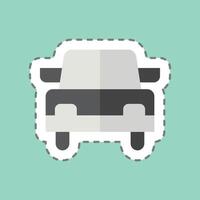 sticker lijn besnoeiing bruiloft auto. verwant naar ring symbool. gemakkelijk ontwerp bewerkbaar. gemakkelijk illustratie vector