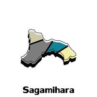 sagamihara kaart. blanco vector kaart van de land. borders van Japan voor uw infografisch. vector illustratie. ontwerp sjabloon