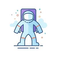 astronaut icoon vlak kleur stijl vector illustratie