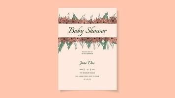 baby shower partij welkomstkaart uitnodiging kleurrijke bloemen achtergrond vector