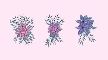 botanische collectie bloemstukken bloemen voor advertenties op sociale media vector