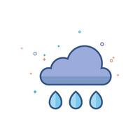 regen wolk icoon vlak kleur stijl vector illustratie