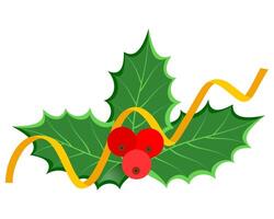 Kerstmis hulst bessen voorraad vector illustratie geïsoleerd Aan wit achtergrond