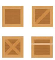 houten doos voor de levering en vervoer van goederen gemaakt van hout vector illustratie geïsoleerd Aan wit achtergrond
