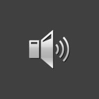 audio volume icoon in metalen grijs kleur stijl.elektronisch knop muziek- vector