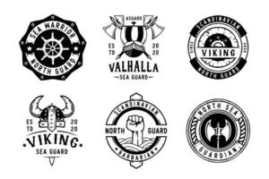 set vikinglabels, emblemen en logo vector