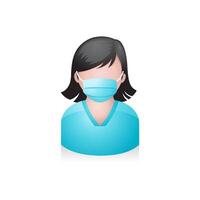 verpleegster avatar icoon in kleuren. vector