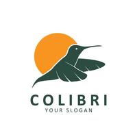 mooi gemakkelijk vogel colibri logo ontwerp vector