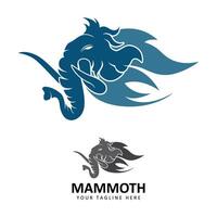 wollig mammoet- logo ontwerp sjabloon met lang slagtanden. creatief en uniek iconisch mammoet- logo. logo is een ontworpen voor sport types van bedrijven vector