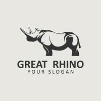 neushoorn logo. neushoorn icoon. bedreigd dier symbool. Afrikaanse dieren in het wild merk embleem. vector illustratie. deze logo geschikt voor industrieel, gebouw, veiligheid en bouw bedrijven.