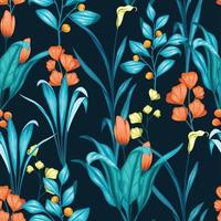 mooi vintage bloemen naadloos patroon vector