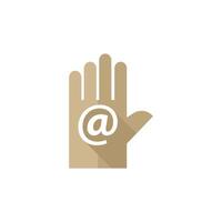 hand- met e-mail icoon in vlak kleur stijl. contact website communicatie vector