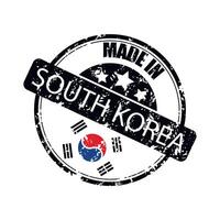 rubber stempel, zegel structuur voor Mark item, zuiden Korea fabrikant. Mark rubber zegel zuiden Korea, grunge etiket ontwerp. vector illustratie
