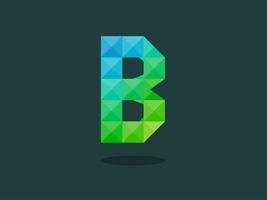 alfabet letter b met perfecte combinatie van heldere blauw-groene kleuren. goed voor afdrukken, t-shirtontwerp, logo, enz. Vectorillustraties. vector