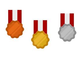 illustratie van gouden, zilveren en bronzen medailles vector