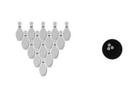 illustratie van een bowlingbal en een bowlingpin vector