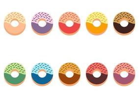 een verzameling zoete en heerlijke donuts vector