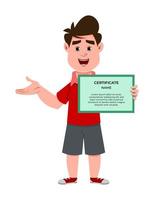 leuke jongen met certificaat vector