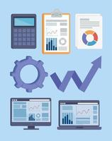 analytische pictogrammenset vector