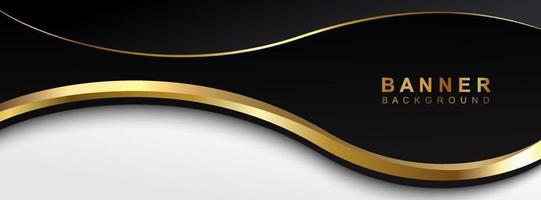 abstracte zwarte en gouden achtergrond, vector abstract bannerontwerp