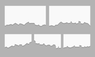 gescheurd stukken van papier set, structuur bladzijde, getextureerde memo vel of notitieboekje versnipperen. vector illustratie geïsoleerd teken reeks