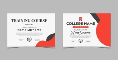 professionele diploma certificaatsjabloon, certificaat van waardering sjabloon, certificaat van prestatie, awards diploma sjabloon vector