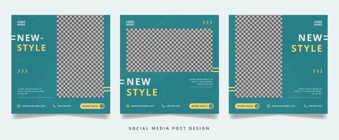 minimalistische groene mode-flyer of banner voor sociale media vector