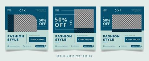 set van abstracte mode-flyer of banner voor sociale media vector