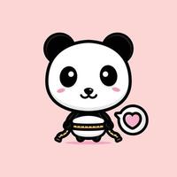 schattige panda mascotte vector ontwerp