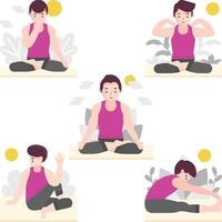 yoga houdingen avatar vector