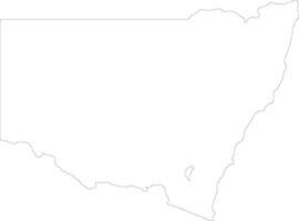 nieuw zuiden Wales Australië schets kaart vector