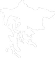 Primorsko-Goranska Kroatië schets kaart vector