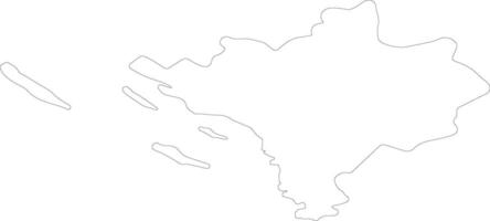 sibensko-kninska Kroatië schets kaart vector