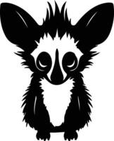 aye-aye zwart silhouet vector