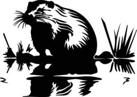 bever zwart silhouet vector