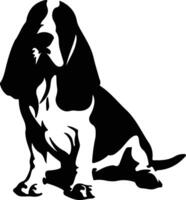 bassethond zwart silhouet vector