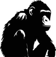 bonobo zwart silhouet vector