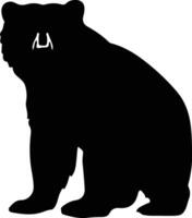 bruin beer zwart silhouet vector
