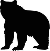 bruin beer zwart silhouet vector