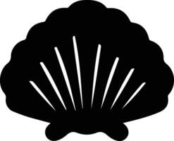 clam zwart silhouet vector