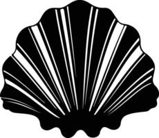 clam zwart silhouet vector