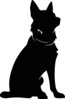 metgezel hond zwart silhouet vector