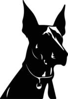 doberman pinscher zwart silhouet vector