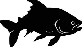 dunkleosteus zwart silhouet vector