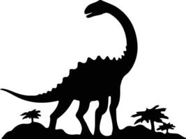 diplodocus zwart silhouet vector