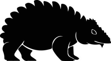 glyptodon zwart silhouet vector