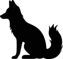 vos zwart silhouet vector
