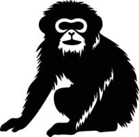 gibbon zwart silhouet vector